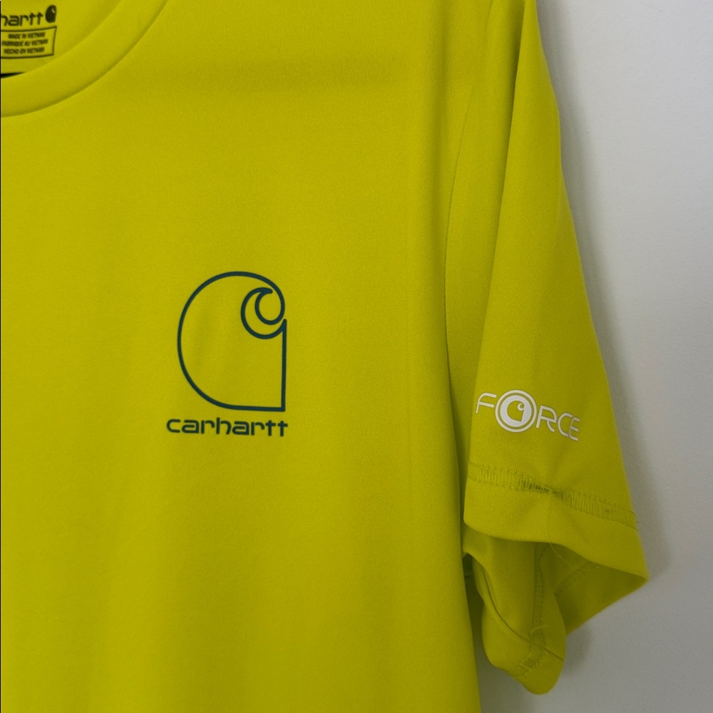 Carhartt NWT Boys’ Force Sun Defender T-shirt, Neon Green - Size XL - Picture 2 of 7